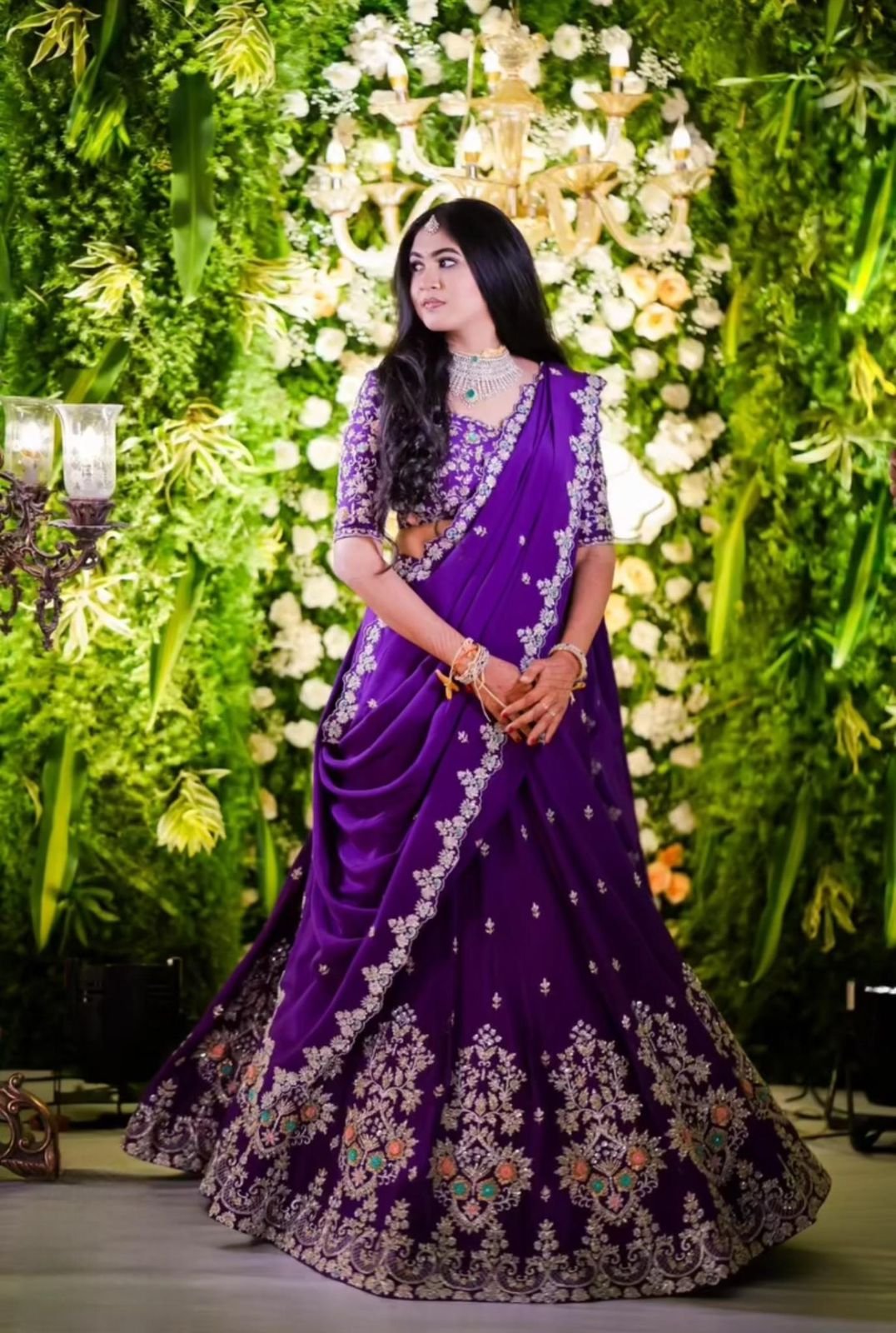 Heavy Embroidery Thread & Sequence Work Lehenga